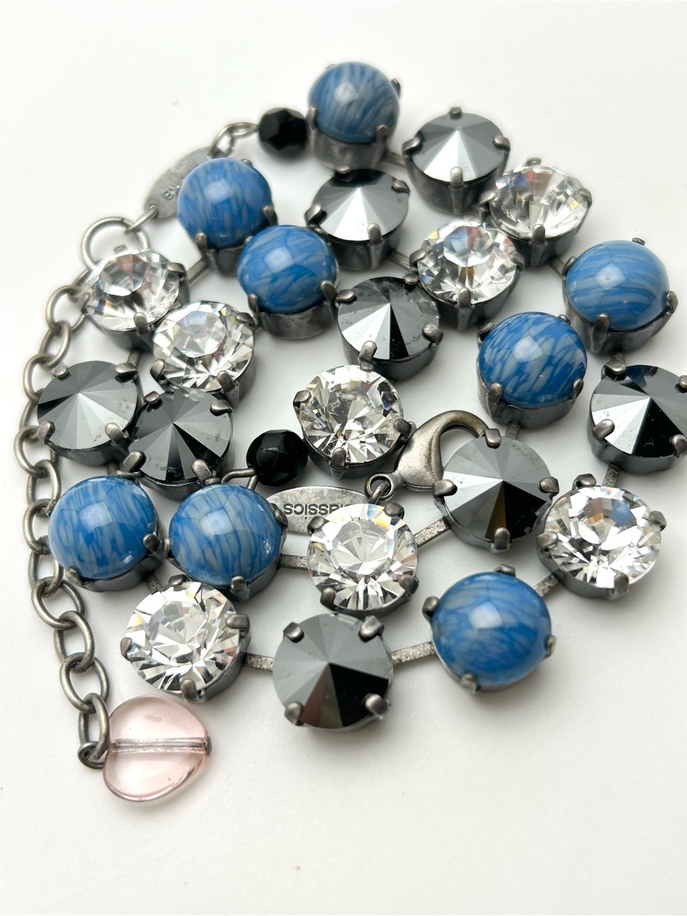 Sabika Crystal and Blue Gem Necklace